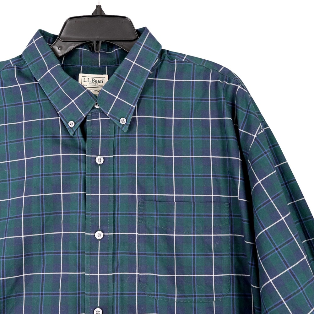 LL Bean Plaid Business Casual Shirt Mens XXL Traditional Fit Long Sleeve Cotton